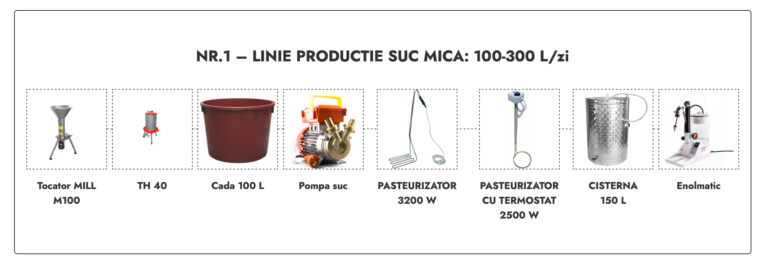 Linie productie suc mica Nr.1 - 100-300 L/zi