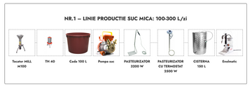 Production line Apple juice No.1 - Little productivity (maximum 300 l / day)