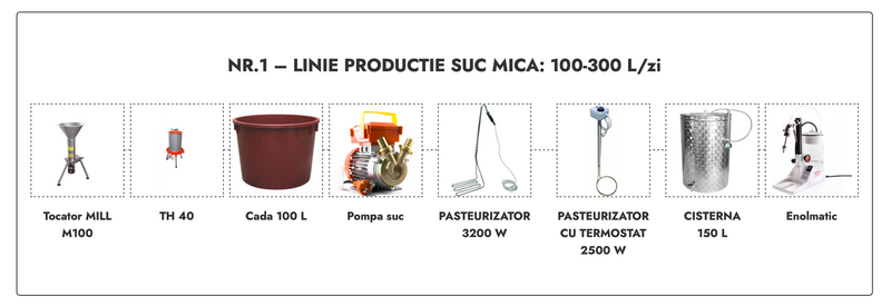 Linie productie suc mica Nr.1 - 100-300 L/zi