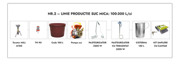 Linie productie suc mica Nr.2 - 100-300 L/zi (3.075 Euro + TVA)