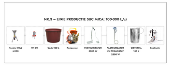 Linie productie suc mica Nr.3 - 100-300 L/zi (3.775 Euro + TVA)