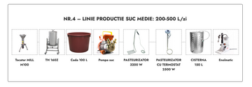 Linie productie suc medie Nr.4 - 200-500 L/zi (4.575 Euro + TVA)