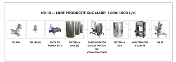 Linie productie suc mare Nr.10 - 1.000-1.500 L/zi (30.600 Euro + TVA)