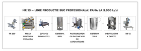 Linie productie suc profesionala Nr.13 - pana la 3.000 L/zi