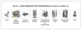 Linie productie suc profesionala Nr.15 - pana la 3.000 L/zi