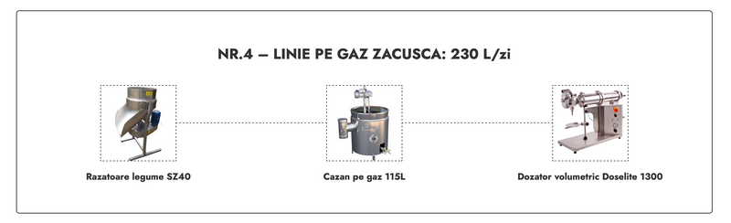 Linie Zacusca nr.4 pe gaz 230L/zi