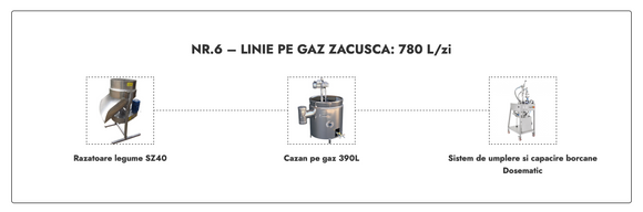 Linie Zacusca nr. 6 pe gaz 780L/zi