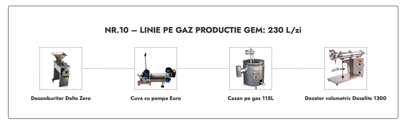 Linie Productie Gem nr. 10 pe gaz 230L/zi