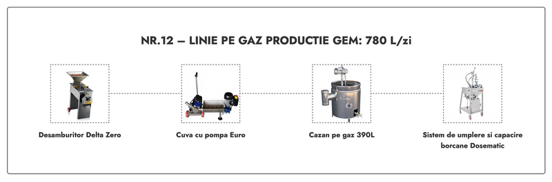Linie Productie Gem nr. 12 pe gaz 780L/zi