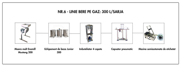 LINIE PRODUCTIE BERE NR.6 GAZ 300L/SARJA (13.775 Euro + TVA)