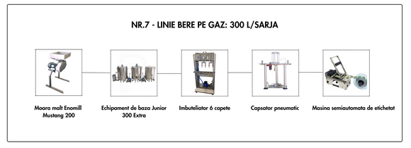 LINIE PRODUCTIE BERE NR.7 GAZ 300L/SARJA (18.975 Euro + TVA)