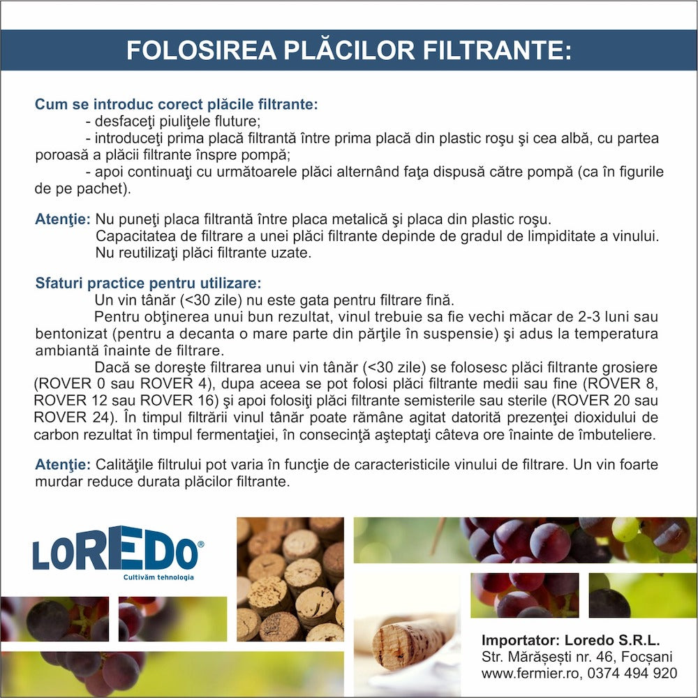 Placi filtrante 40 x 20 ROVER