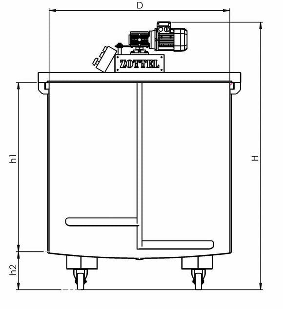 Cisterna tampon cu mixer 500L