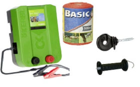 Electric fence set 500 m - 12V supply + 220V